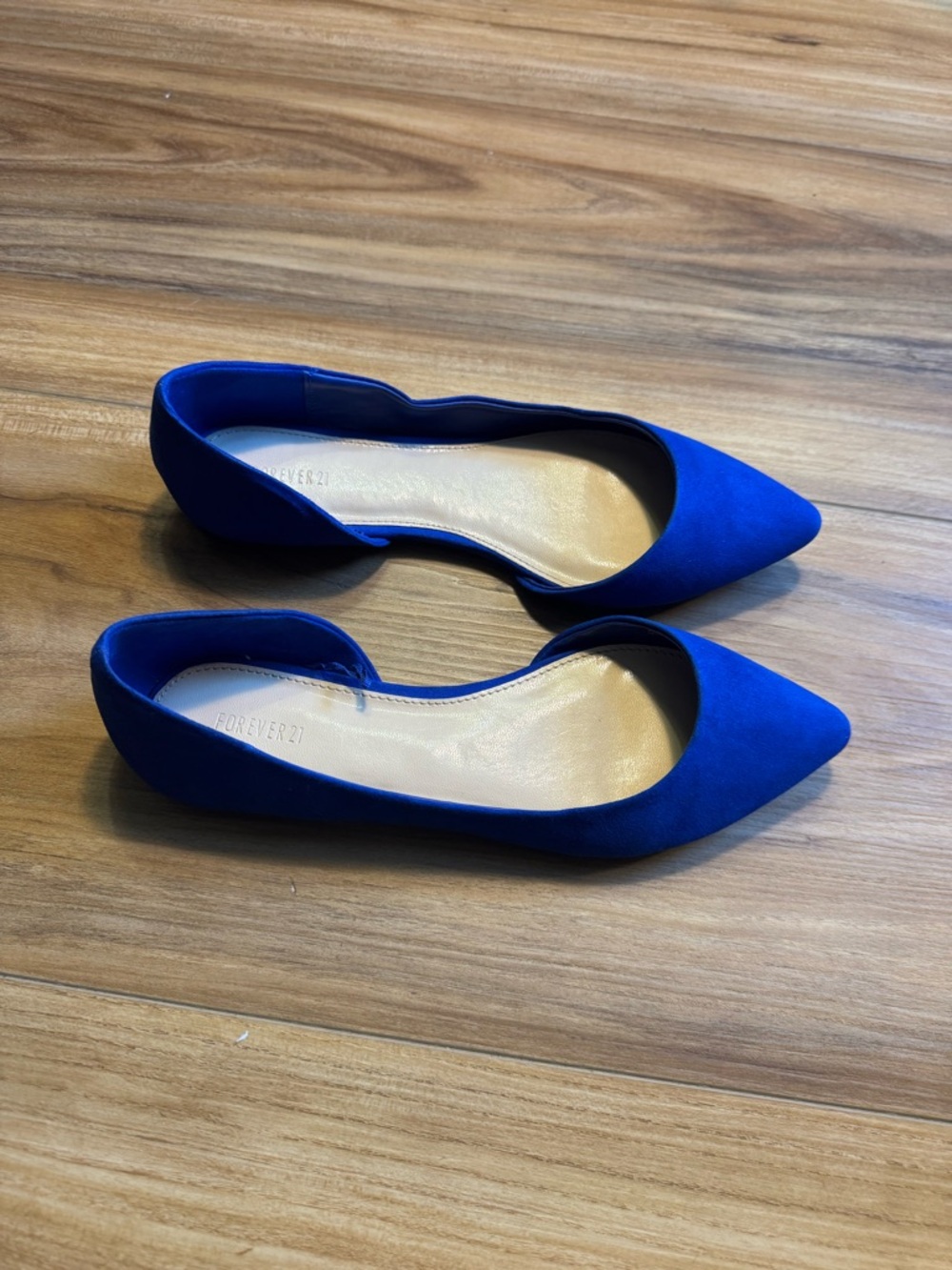 Forever 21 Women's Cobalt Blue Pointed D'Orsay Flats